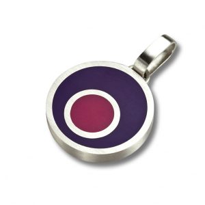 Pendente piccolo in argento e resina double face